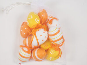 Jajčka v vrečki/12kos oranžna mix plastika