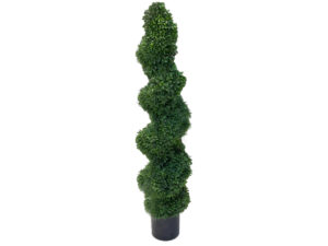 Pušpan spirala UV h121,90cm v črnem loncu zelena plastika