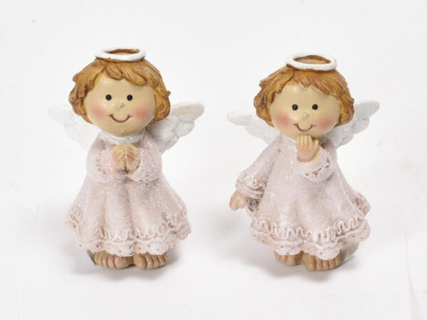 Angel 6cm sort. roza polirezina