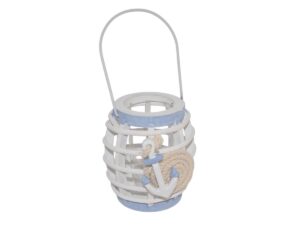 Lanterna 11x11,24cm bela/modra les