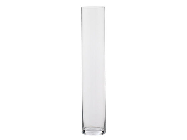 Vaza steklena d8xh15cm cilinder prozoren