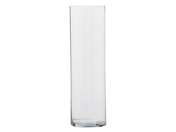 Vaza steklena d8xh20cm cilinder prozoren