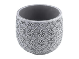 Posoda okrogle oblike temno siva cement