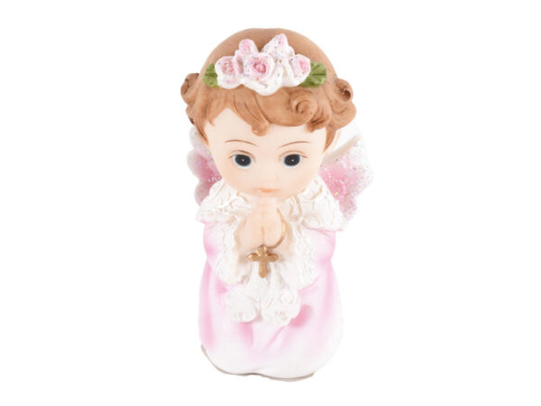 Angelček klečeči 3,8cm roza polirezina