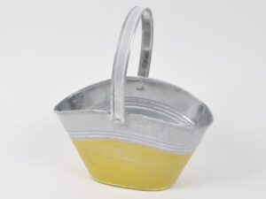 Lonček kovinski z ročajem 21,5x7,5xh13cm rumen kovina