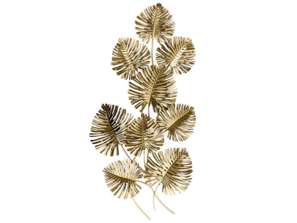 Stenska dekoracija monstera zlata kovina